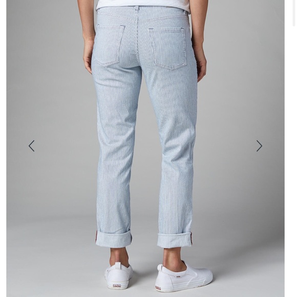 Jag Counter Girlfriend Jeans in Railroad Pinstripe Bleach-Wash Size 22W NWT - Picture 3 of 16